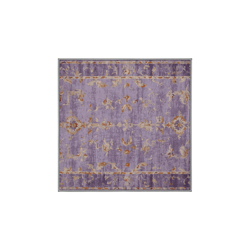 Tapis brun lavable à la machine, Carré 8 pi