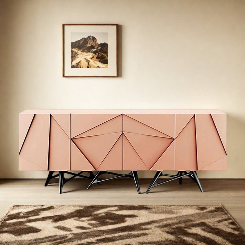 Buffet de ménage de luxe, H 32,28 po x l 78,74 po x P 21,65 po, Rose