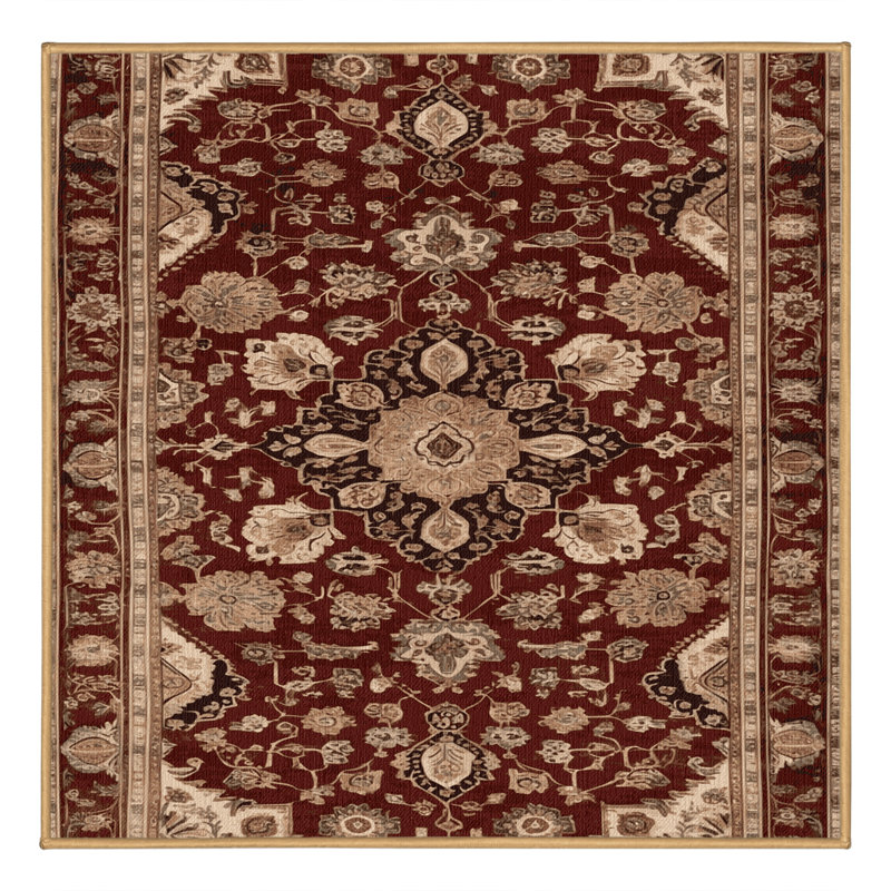 Tapis brun lavable à la machine, Carré 8 pi