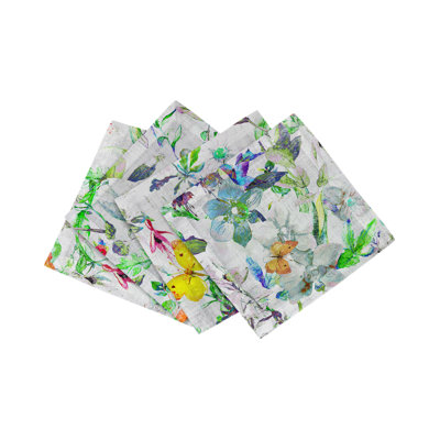 Garden Fantasia Cotton Sateen Cocktail Napkins