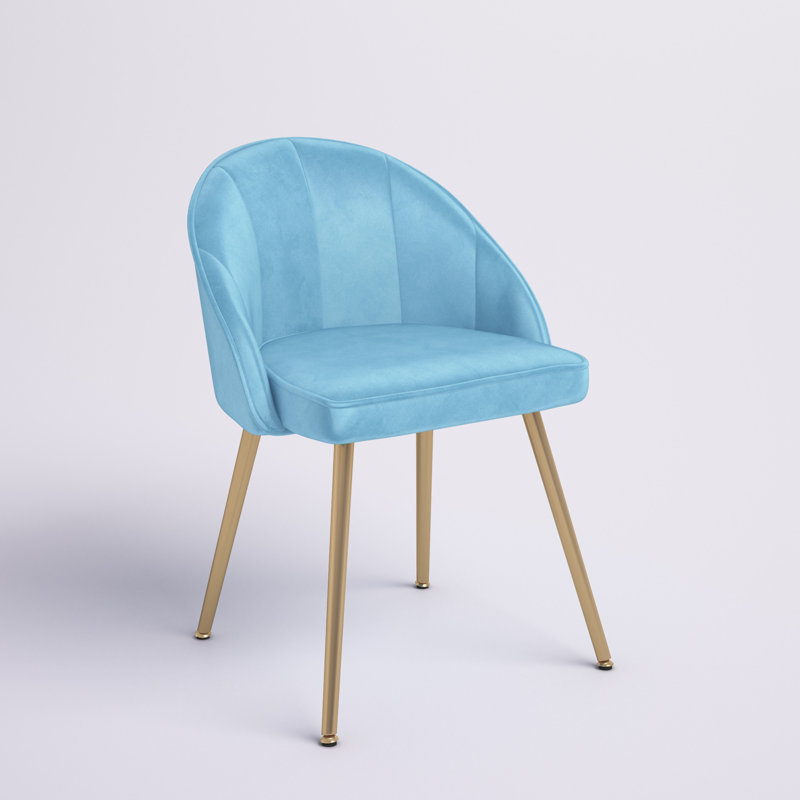 Cohen 17.72'' H Velvet Upholstered Side Chair, Aqua