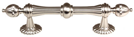 Poignée barre 4 po Ornate, Nickel satiné