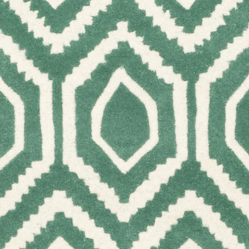 Hustle Geometric Wool Hand Woven Area Rug, Rectangle 183 x 274 cm