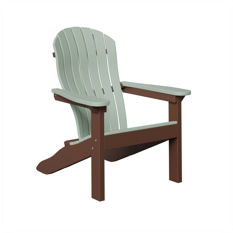 Berlin Gardens Contour Adirondack Chair, Seafoam with Chocolate Brown