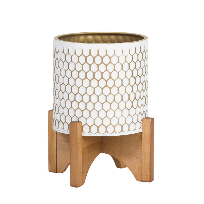 Latoni Honeycomb Pot with Arch Base, 12.25" H x 9.75" W x 9.75" D