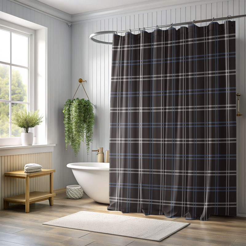 Rideau de douche Plaid Earth - Premium, H 74 po x l 35 po