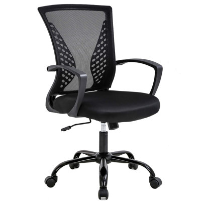 Office Chair,Ergonomic Desk Chair, Mesh Computer Chair With Lumbar Support Armrest Mid Back Rolling Swivel Adjustable Task Chair,(Black)