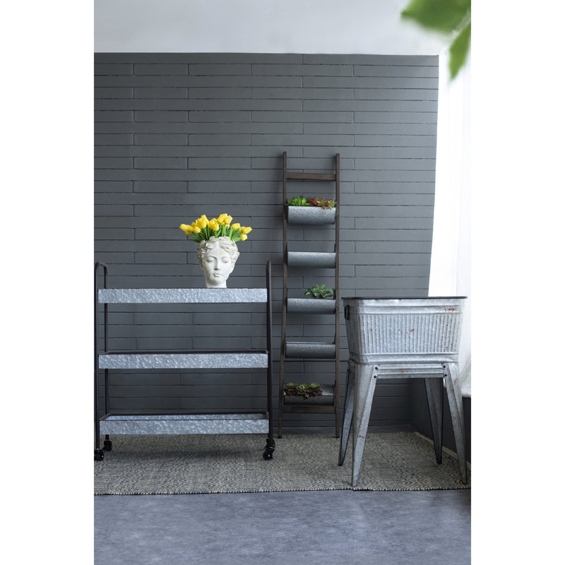 Baignoire en fer galvanisé 20,5X20,5X21 pouces pour le divertissement et les pots de plantes