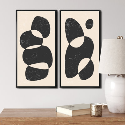 «Abstract Artistic Organic Minimalistic Shapes III», ensemble de 2 peintures