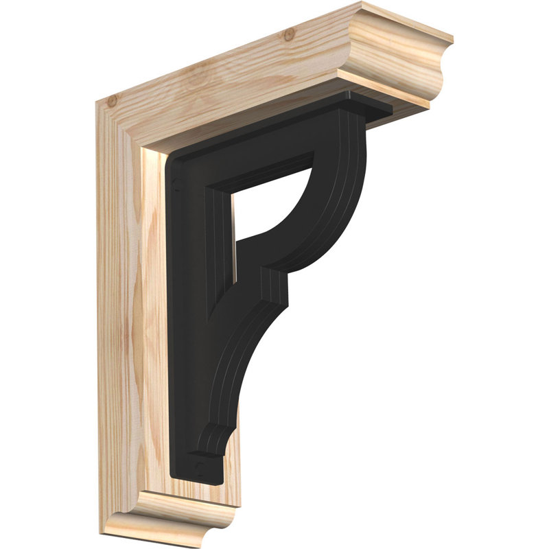 Support de fer triple Bradford, H 14 po x P 11 1/2 po, Sapin de Douglas de l 3 1/2 po x T 2 po (lisse)