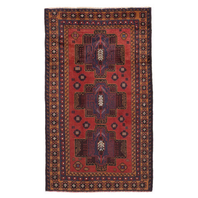 Teimani Red Rug 3'7" x 5'11"