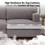 Fauteuil modulaire avec accoudoir gauche avec coussin en T et canapé en tissu texturé en lin-765343482