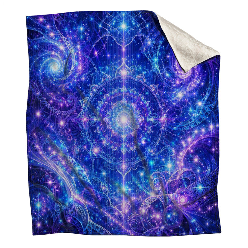 Couvertures complexes de mandala cosmique, 50 po L x 60 po H