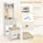 Compact Vanity Desk Set with 3-Color Lighted Mirror and Power Outlets