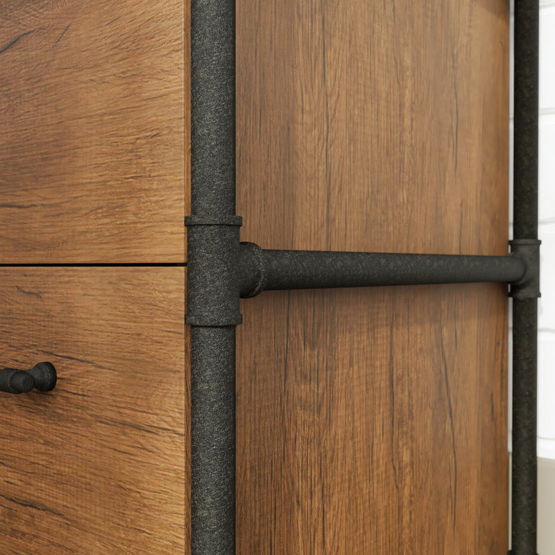 Brown Lateral File For Organizing Office And Home Study Documents, Drawers Accommodate Letter Legal Sizes, Oak Finish Decor Compatibility, Interlock To Avoid Multiple Drawer Opening, Simple Assembly,