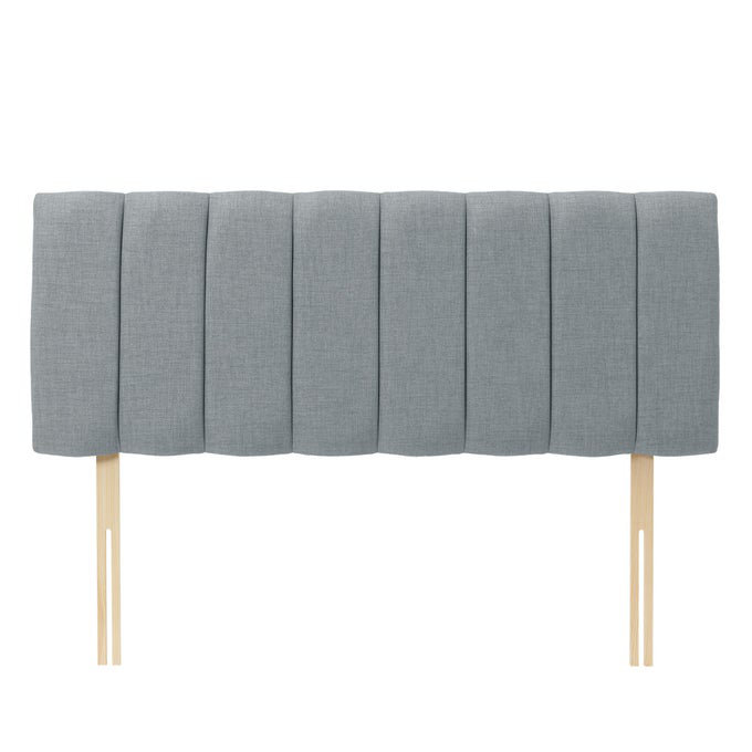 Upholstered Headboard, Double (4'6), Silver Velvet
