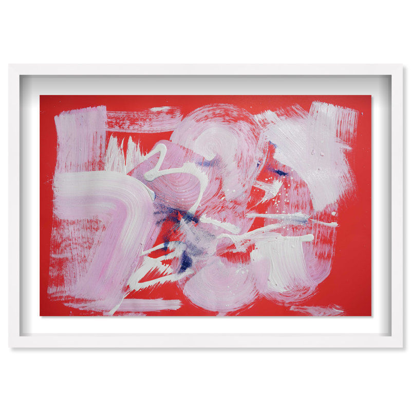 Passion Fruit Berry Blend Canvas Abstract Print by Oliver Gal, 21.5"H x 31.5"W, Natural Oak Frame