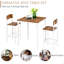Ensemble de table de bar 3 pièces, ensemble de table de salle à manger à hauteur de comptoir industriel, table de bar et chaises avec pieds et repose-pieds en acier, blanc