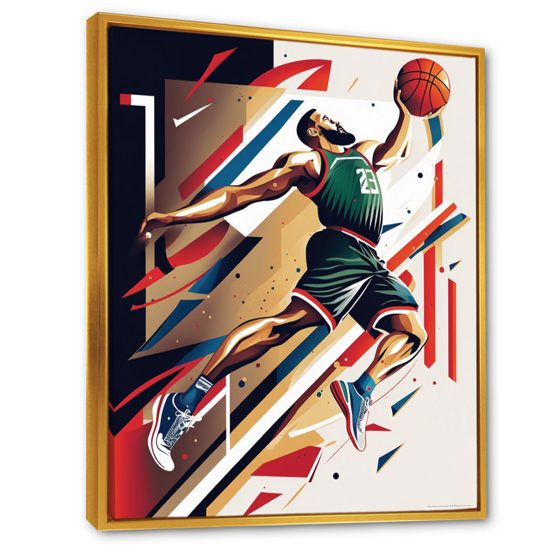 Décoration murale Basketball Slam Dunk - Sport Basketball, H 20 po x l 12 po x P 1 po, Or