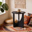 Petite table d'appoint ronde en bois massif-2073607536