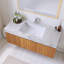 Meuble-lavabo mural simple avec comptoir en pierre frittée gris clair