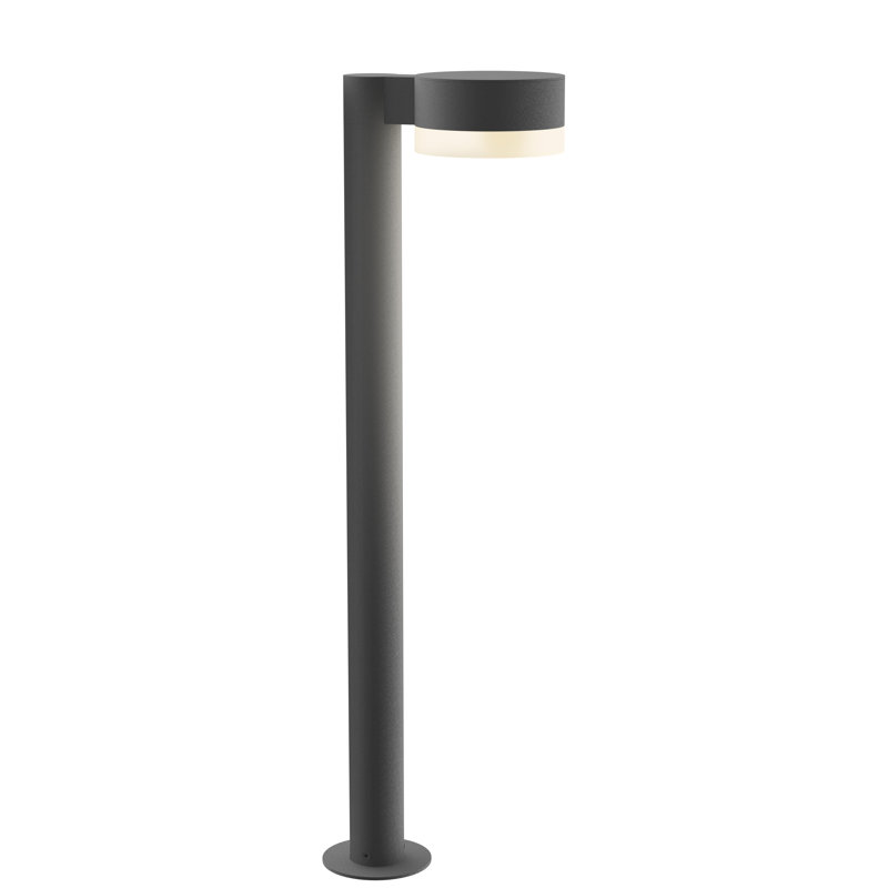 Reals LED Bollard Light, 22" H x 5" W x 7.75" D, Gray, Frosted