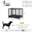 Caisse pour chien en métal avec roues