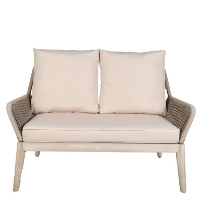 49.6" Acacia Outdoor Loveseat With Cushions