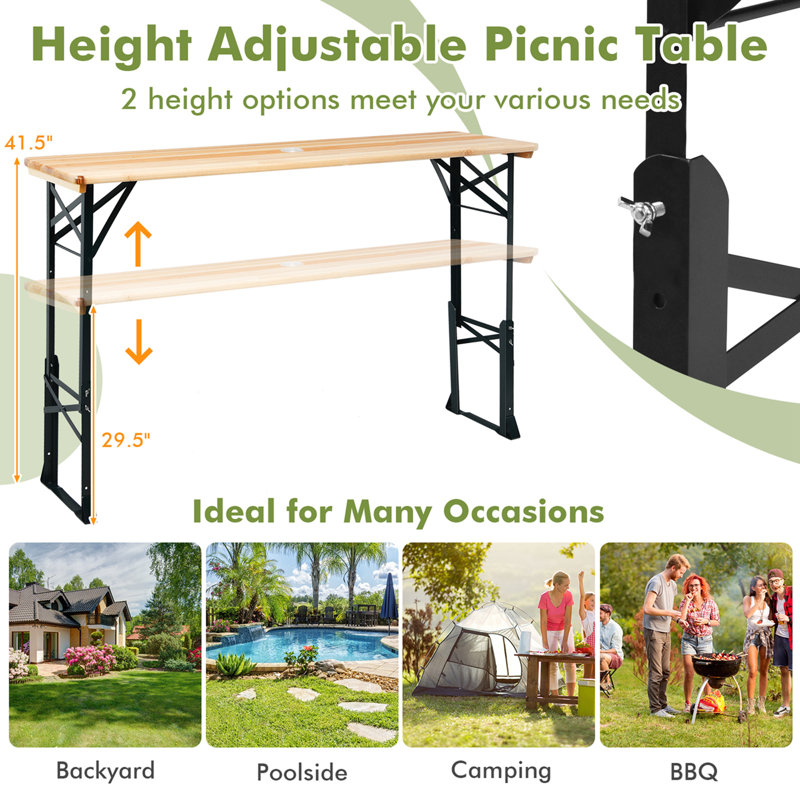 66.5'' Rectangular Portable Folding Table