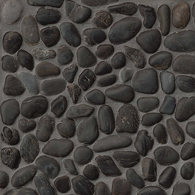 Carreau de mosaïque murale en pierre naturelle de taille aléatoire Hemisphere, Noir panthère