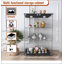Bar à vin brun modulaire avec rangement de 24 bouteilles en noyer, parfait pour recevoir et organiser votre collection de vins.-1432224861