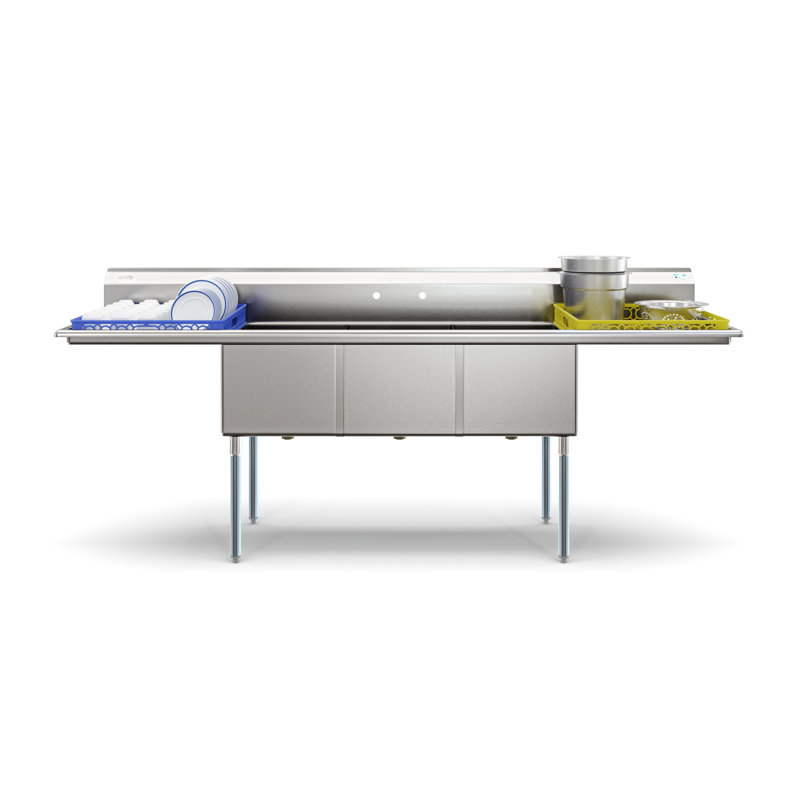 102 " L Drop-In Triple Bowl Stainless Steel Kitchen Sink