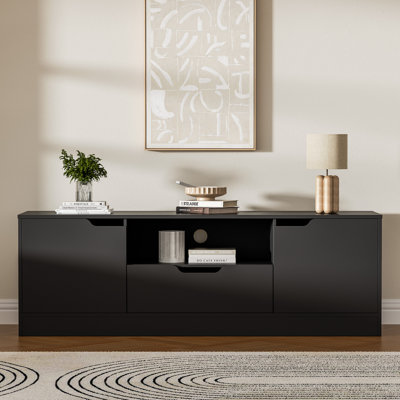 Tv Stand For 55/60/65 Inch Tv, Entertainment Center With 2 Doors & Drawer, Media Tv Console Table With Storage Cabinet For Living Room, Bedroom