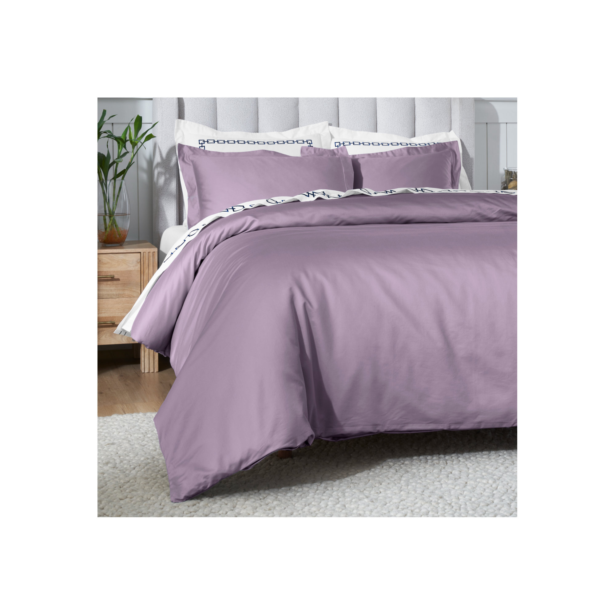 Cotton Duvet Cover Set, Wisteria, Full/Queen Duvet Cover + 2 Pillow Sham