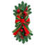 2 décorations de Noël pour la porte d'entrée : guirlande de 45 cm avec boules, ruban, pommes de pin et formes de larme, en pin artificiel, pour mur, fenêtre ou cheminée.
