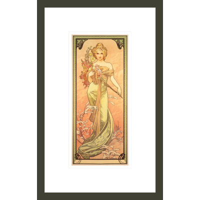«The Seasons: Spring (1900)» par Alphonse Mucha, impression giclée encadrée