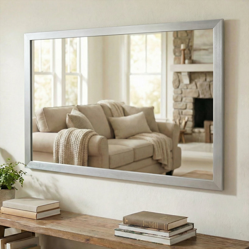 Miroir Meade, Chrome brossé, 32 po x 48 po