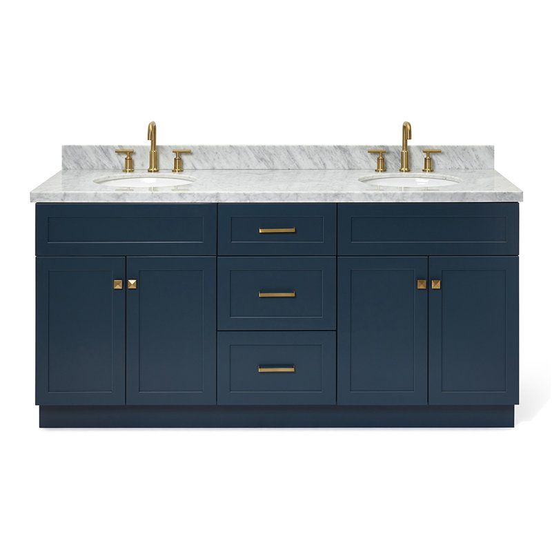 Ensemble de meuble-lavabo double 73 po Abell, Bleu minuit