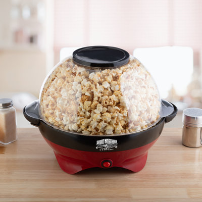 4,5 oz. Mini Popcorn Popper électrique - Capacité de 6 pintes avec agitateur intégré et bol de service par Great Northern Popcorn (rouge)