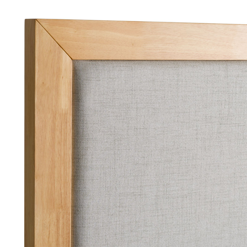 Très grand lit plateforme Reanna, Grand, Bois naturel / gris
