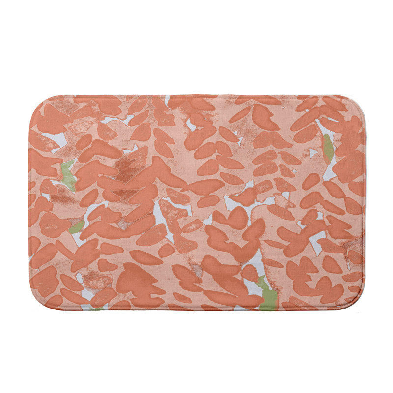 Tapis pour salle de bain à cloche de fleurs Lubbock, l 24 po x L 36 po, Pêche