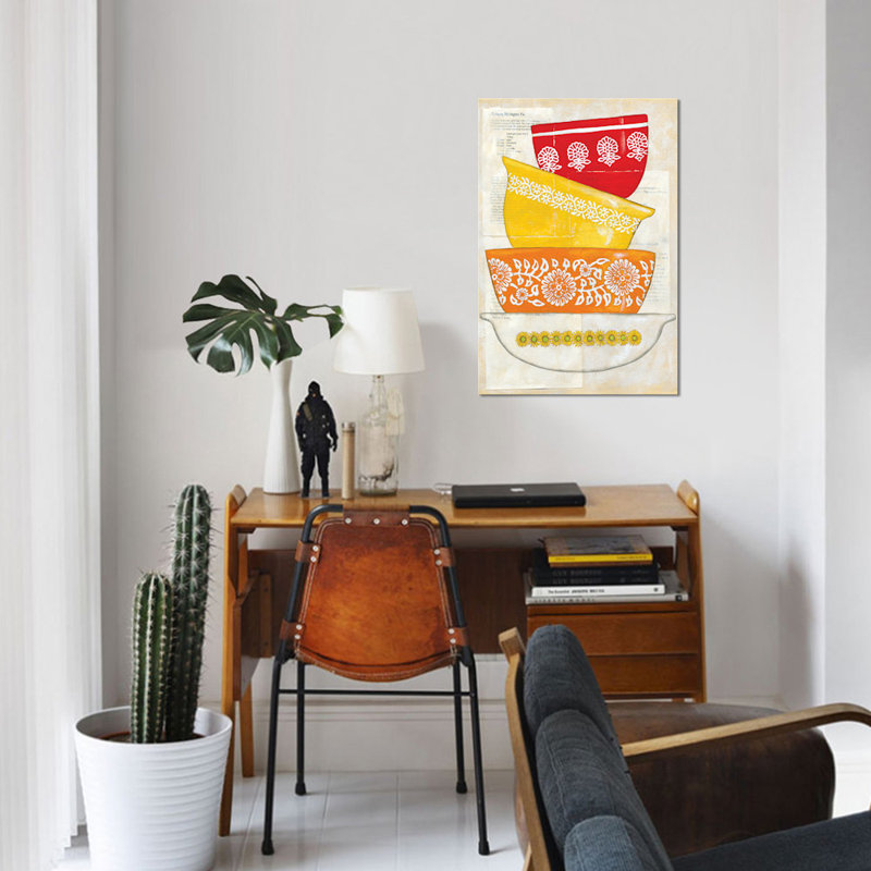 «Retro Ware I», impression sur toile, H 12 po x l 8 po x P 0,75 po, Pas de tapis, Toile tendue