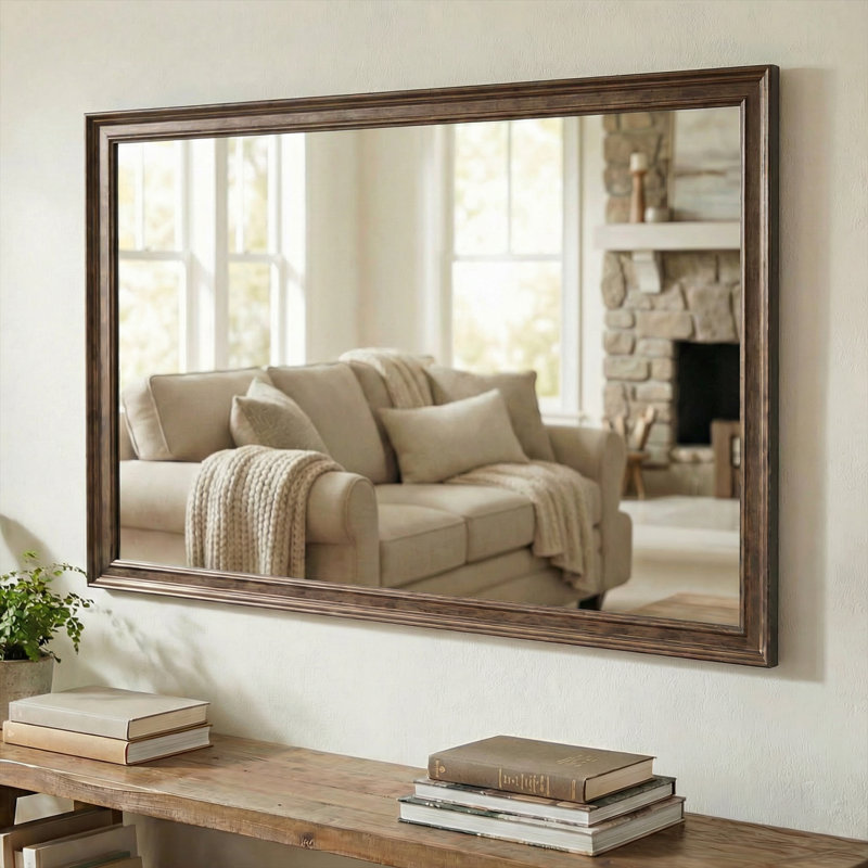 Crenshaw Wood Framed Mirror with Safety Backing Ideal, Bronze, 26" x 32"