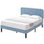 Lit plateforme rembourré en velours amélioré avec tête de lit réglable, conception renforcée et silencieuse, aucun sommier tapissier requis, support de lattes en bois robuste, assemblage facile-612254656-623717989