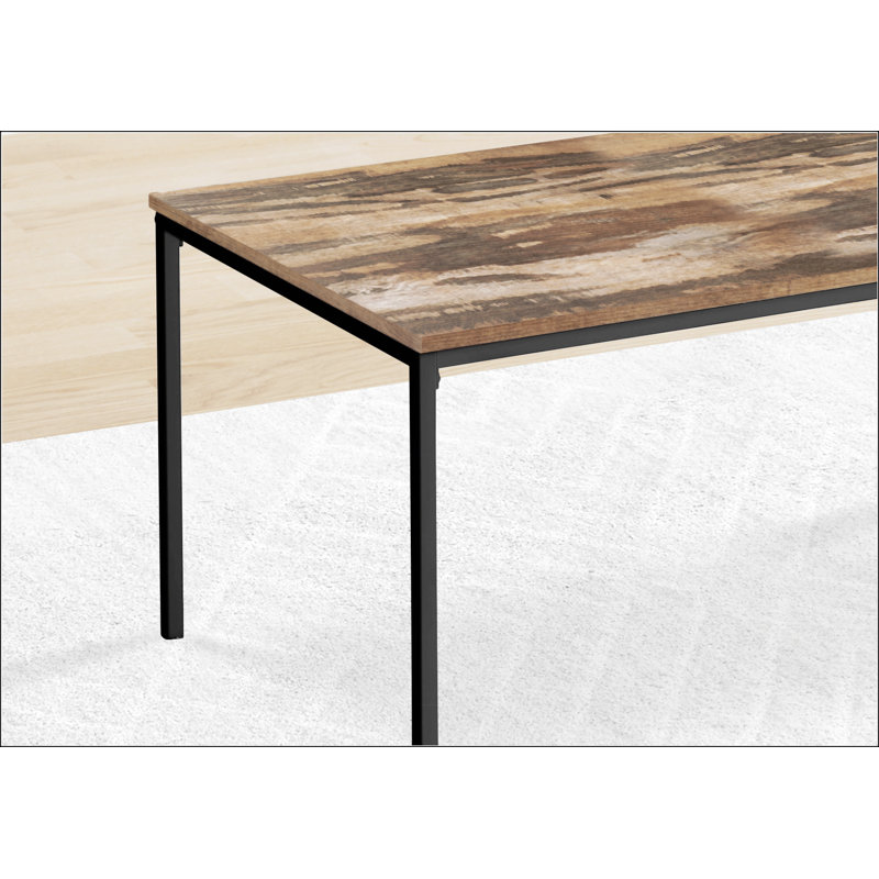 Ensemble de table avec structure en métal noir, Brun