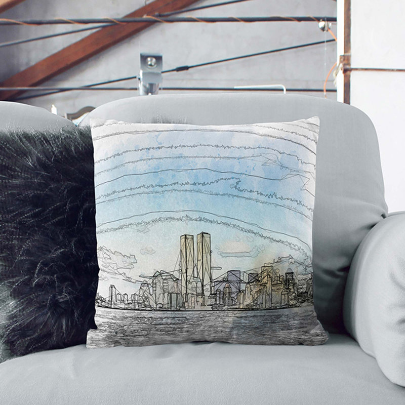Square Cushion, 55cm H x 55cm W x 20cm D, Black