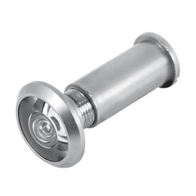 Viseur de porte, 1/2 po x 200 degrés, boîtier en laiton massif, lentille en verre U.L. Répertorié, fini nickel satiné (emballage simple)