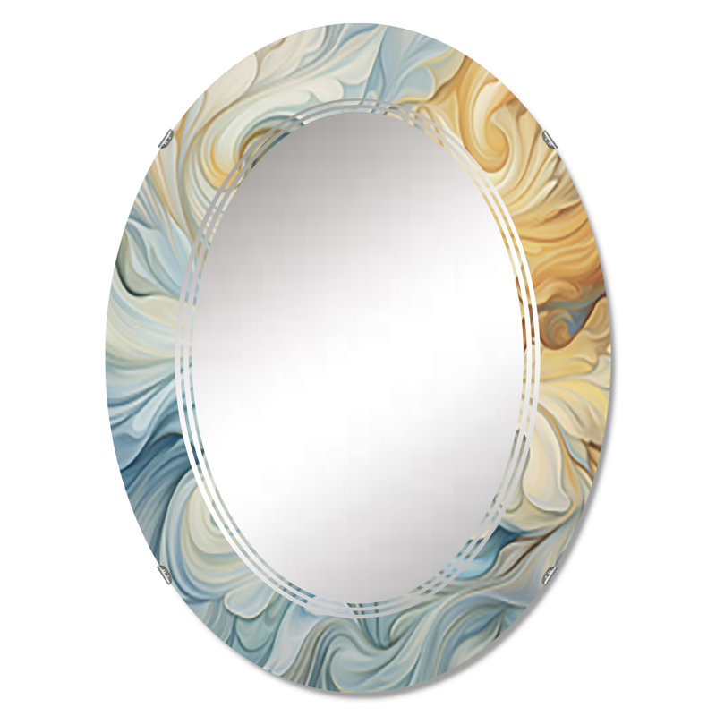 Boronia - Miroir mural moderne ovale, 30 po x 20 po