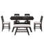 Ensemble de salle à manger 6 pièces avec tablette de rangement, 4 chaises et banc rembourré-386892730