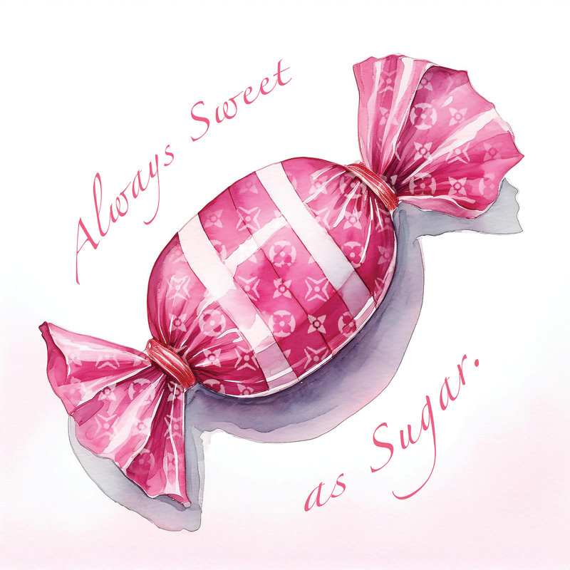 Vuitton Pink Candy Sweet as Sugar 16x16